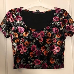 Cute Forever 21 Velvet Crop Top